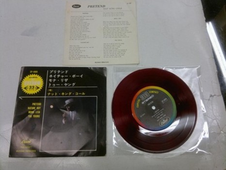 NAT KING COLE - PRETEND EP - JAPAN RED WAX
